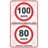 100 km/h Automóveis e veículos leves - 80 km/h ônibus e caminhões.